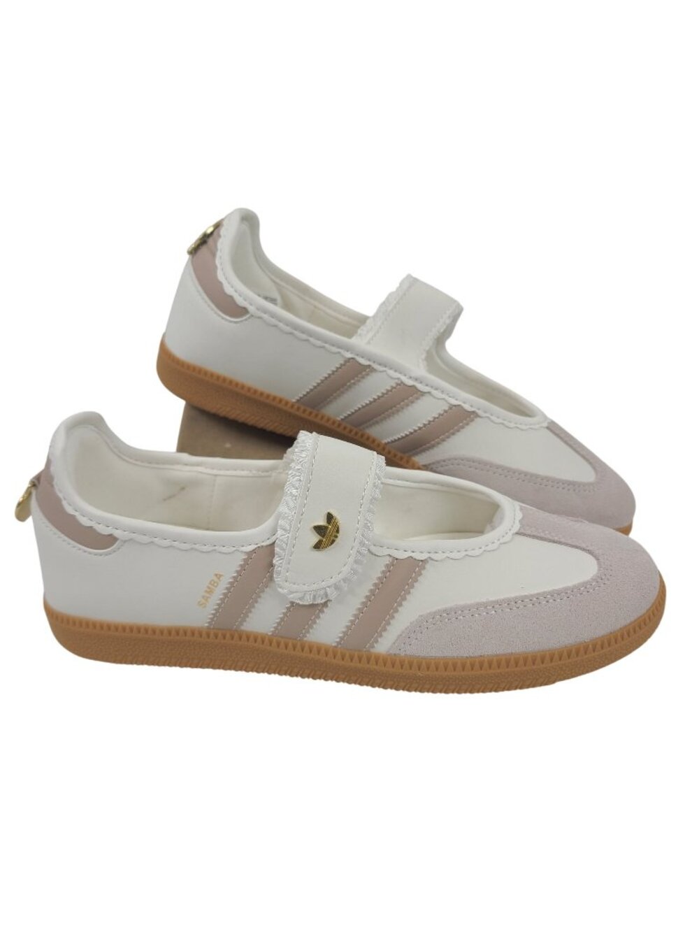 NEW Adidas Samba Mary Jane Shoes White & Beige Casual Sneakers Men Sz 8